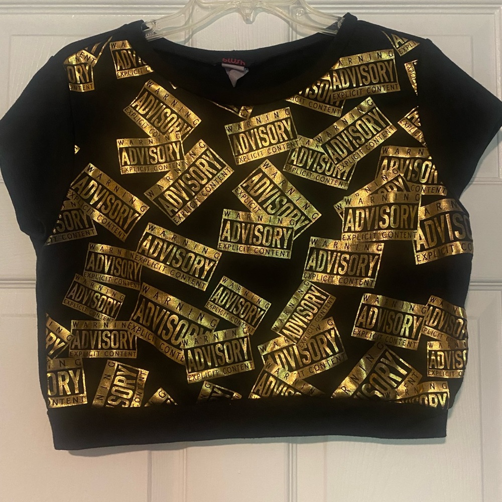 Black and Gold Crop Top
